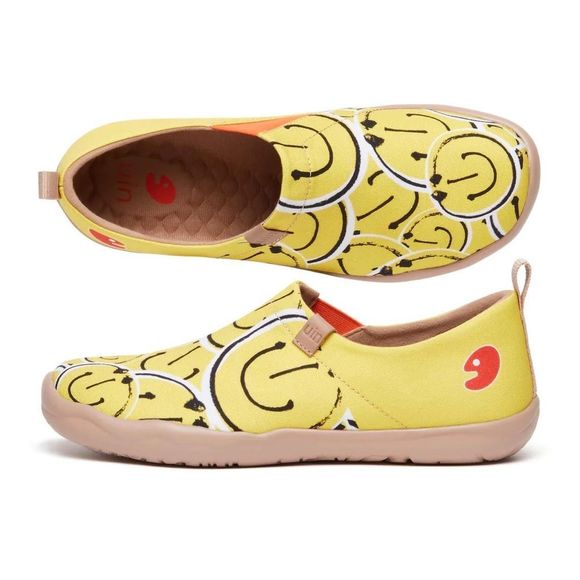 UIN Women's Sneaker Painted Canvas Slip-On Ladies Travel Shoes (Bubbling Smile) - Picture 4 of 7